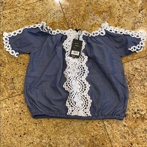Off the Shoulder blue/gray Blouse